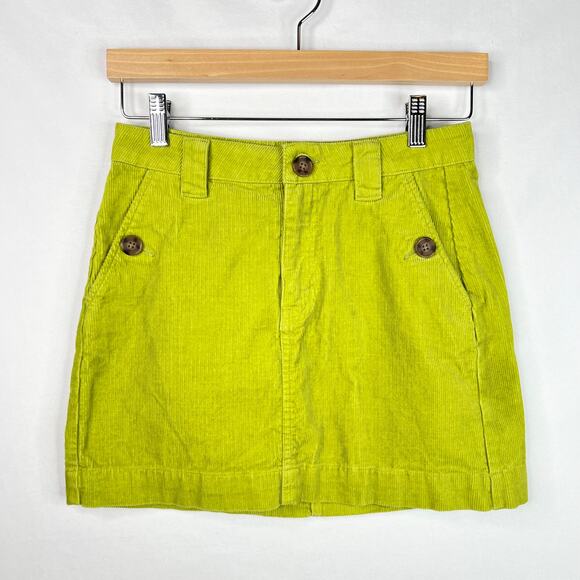 Wild Fable Green Corduroy Mini Skirt 0 - Picture 1 of 6